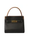 Tory Burch Lee Radziwill Petite Double Handbag In Black