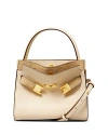 Tory Burch Lee Radziwill Petite Double Satchel Bag In New Cream/rolled Brass