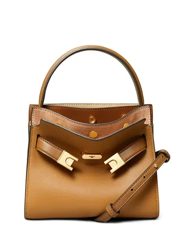 Tory Burch Lee Radziwill Petite Double Satchel Bag In Tiger Eye