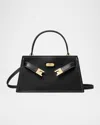Tory Burch Petite Lee Radziwill Leather Top Handle Bag In Black