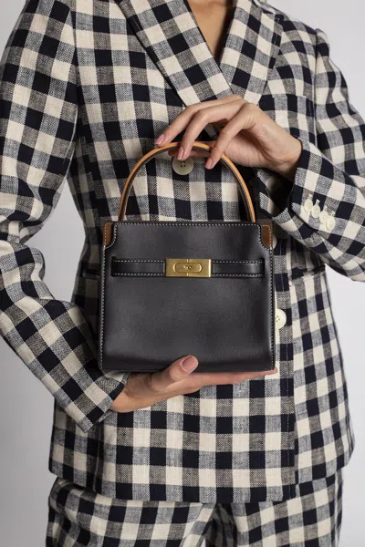 Tory Burch ‘lee Radziwill Petite' Shoulder Bag In Black