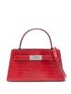 Tory Burch Small Leather Shoulder Bag Crocodile Effect In Red