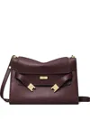Tory Burch Lee Radziwill Pebbled Shoulder Bag In Burgundy