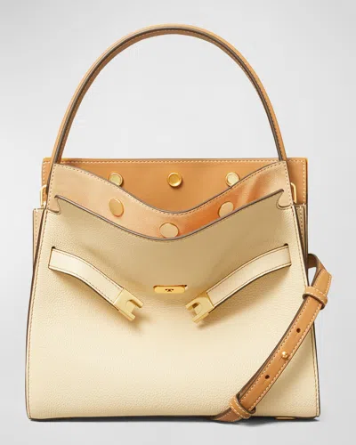 Tory Burch Lee Radziwill Small Double Pebbled Crossbody Bag In Black