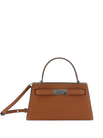 Tory Burch Lee Radziwill Small Leather Handbag In Brown