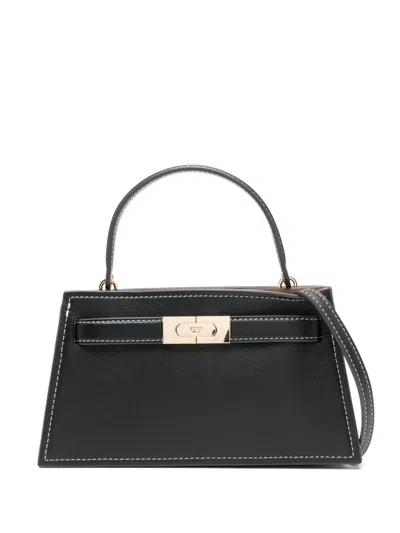 Tory Burch Lee Radziwill Mini Leather Handbag In Black