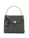 Tory Burch Lee Radziwill Small Leather Tote In Black