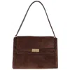 Tory Burch Lee Radziwill Suede Large Shoulder Bag In Burgundy