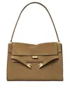 Tory Burch "lee Radziwill" Suede Large Shoulder Bag Bags In Brown