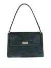 Tory Burch Large Rectangular Shoulder Bag With Suede Finish In Green