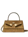Tory Burch Lee Radziwill Suede Leather Mini Bag In Brown