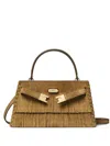 Tory Burch Lee Radziwill Suede Leather Mini Bag In Brown