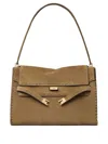 Tory Burch Lee Radziwill Suede Leather Shoulder Bag In Brown