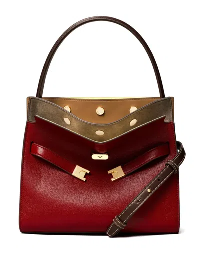 Tory Burch Lee Radziwill Textured Small Tote Bag In Red