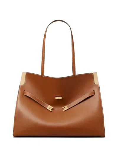Tory Burch Lee Radziwill Tote In Brown