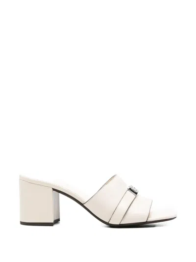 Tory Burch Leelee 65 Calf Leather Mules In White