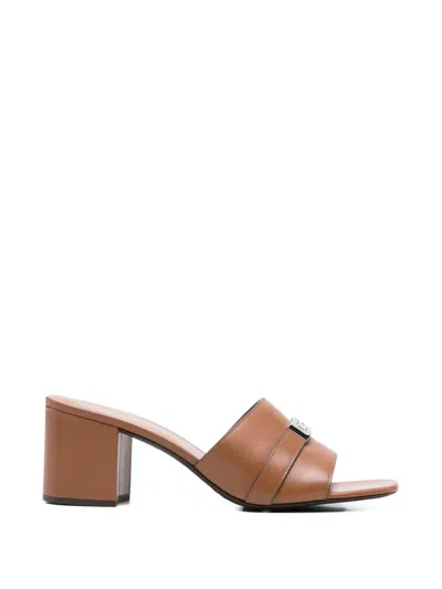 Tory Burch Heeled Sandal In Leather Leelee In Brown