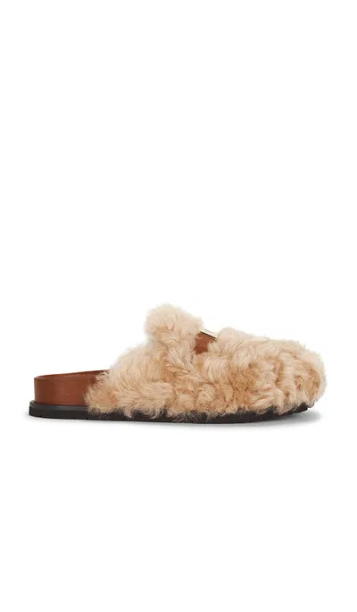 Tory Burch Leelee Shearling Mule In Brown