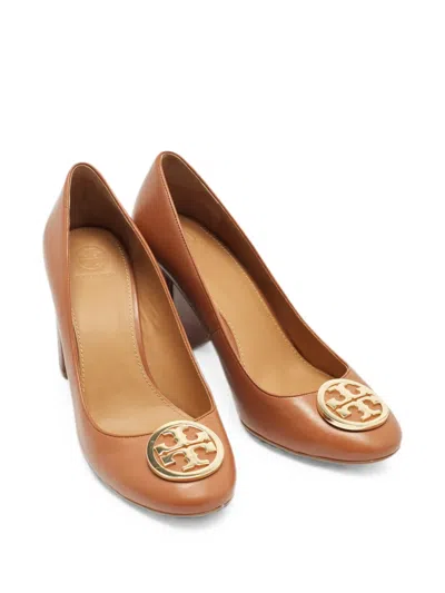 Pre-owned Tory Burch Leila Block-heel Pumps In Brown