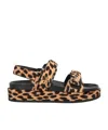 Tory Burch Leopard Print Platform Sandals In Multi