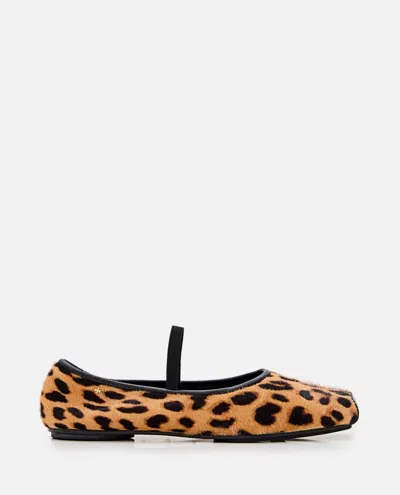 Tory Burch Runway Leopard Mary Jane Ballerina Flats In Multi