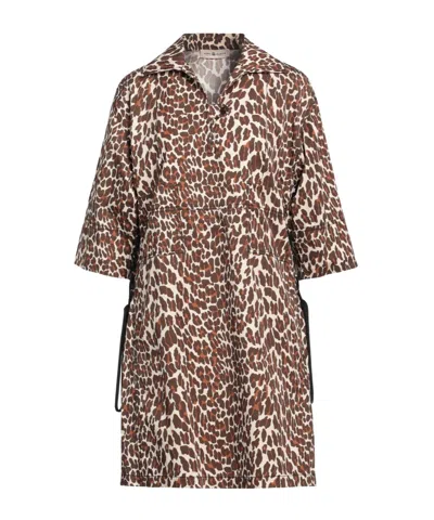 Tory Burch Leopard Print Shirt Dress In Brown