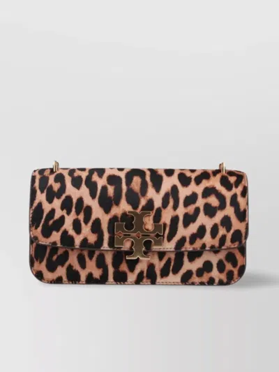 Tory Burch Leopard Print Shoulder Bag With Adjustable Strap In Brown