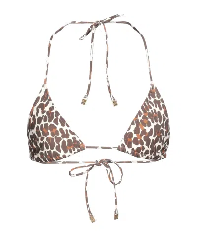 Tory Burch Leopard Print Triangle Bikini In Brown
