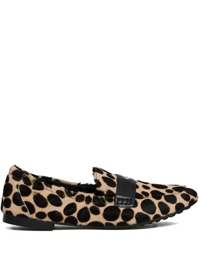 Tory Burch Leopard-printed Loafers In Neutral