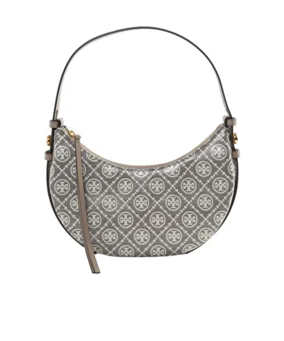 Tory Burch Letter-patterned Handbag In Gray