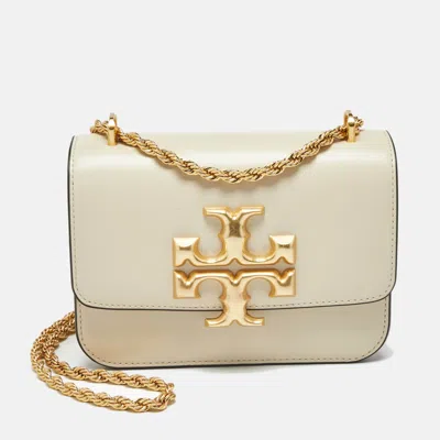 Pre-owned Tory Burch Light Beige Leather Small Eleanor Shoulder Bag In Sand