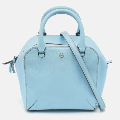 Pre-owned Tory Burch Light Blue Leather Robinson Shoulder Bag