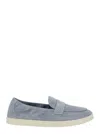 Tory Burch Light Blue Loafers With Logo Plaque On The Front And Slip-on Design In Suede Woman