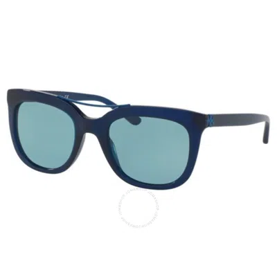 Tory Burch Light Blue Square Ladies Sunglasses Ty7105 165680 53 In Black