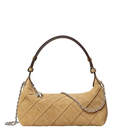 Tory Burch Light Brown Fleming Mini Shoulder Bag In Red