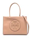 Tory Burch Light Brown Tote Bag With Embossed Logo In Beige