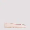 Tory Burch Minnie Pavé Leather Ballerina Shoes In Light Pink