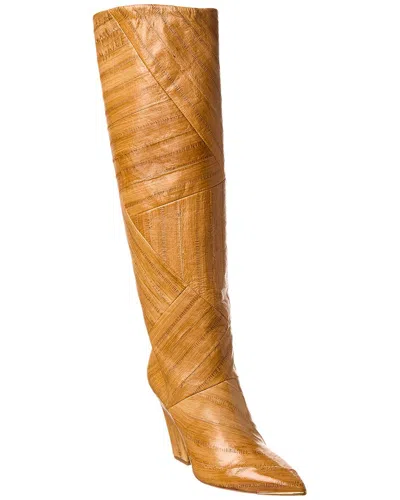 Tory Burch Lila Leather Knee-high Boot In Brown