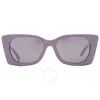 Tory Burch Lilac Mirrored Irregular Ladies Sunglasses Ty7189u 1941ak 52 In Purple