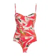 Tory Burch Lily Print Underwired Swimsuit In Multi