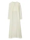 Tory Burch Linen And Silk Long Kaftan In Sand