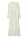 Tory Burch Linen And Silk Long Kaftan In White