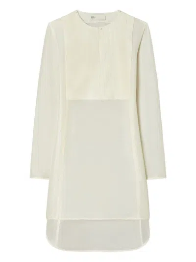 Tory Burch Linen And Silk Tunic In Neutral