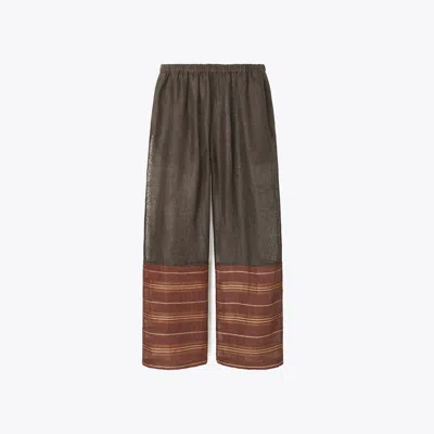 Tory Burch Linen Beach Pant In Brown