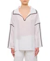 Tory Burch Linen Beach Shirt In White