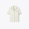 Tory Burch Linen Camp Shirt In White