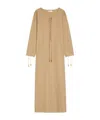 Tory Burch Linen Crew Neck Dress In Brown
