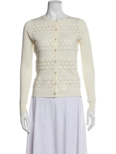 Pre-owned Tory Burch Linen Crew Neck Sweater In Neutral