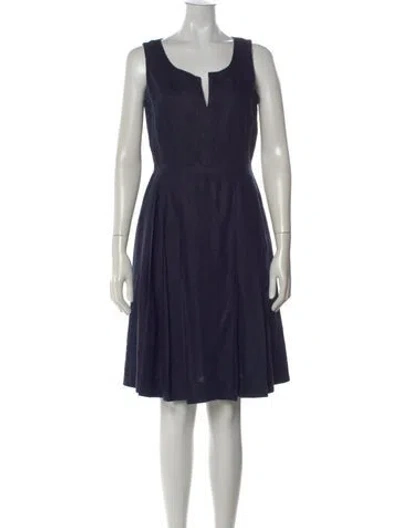 Pre-owned Tory Burch Linen Knee-length Dress In Blue