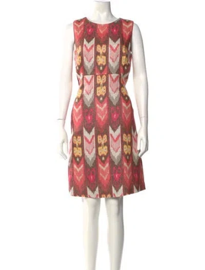 Pre-owned Tory Burch Linen Knee-length Dress In Brown